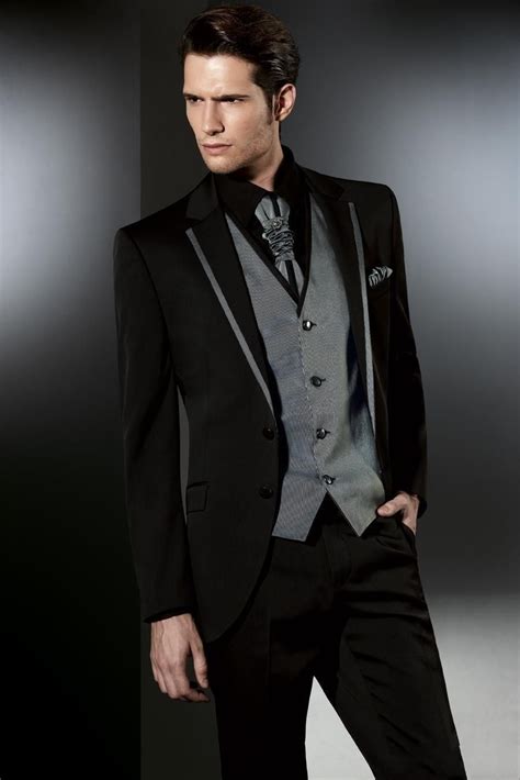 black and silver suit prom|More.